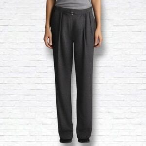 Nina Ricci Grey Wool Silk-Lined Midrise Straight Leg Trouser Pants Size 38 EU/4